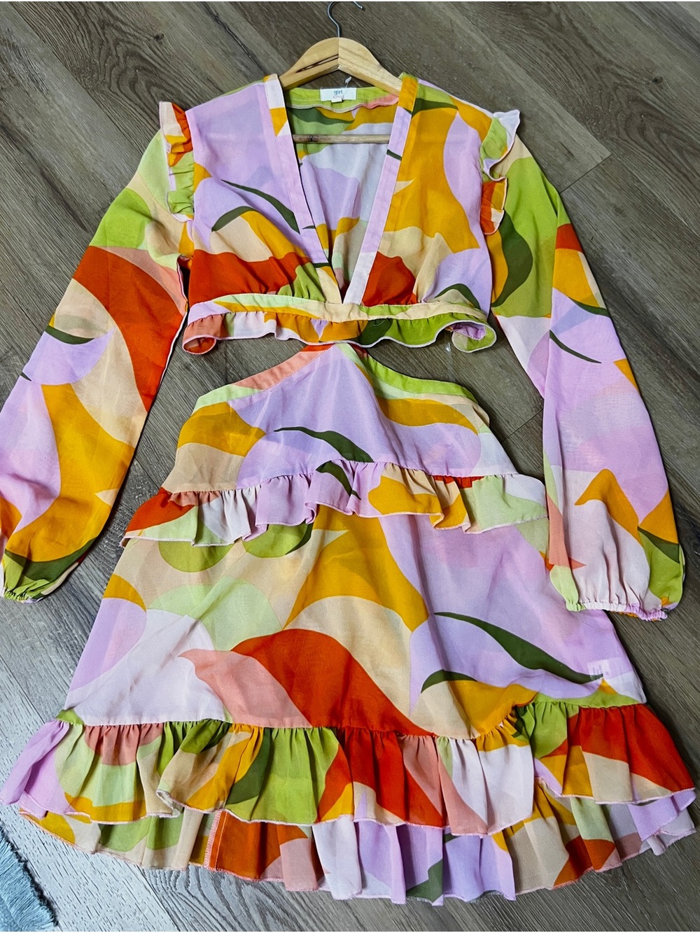 Multi-Color Ruffle Two-Piece Dress